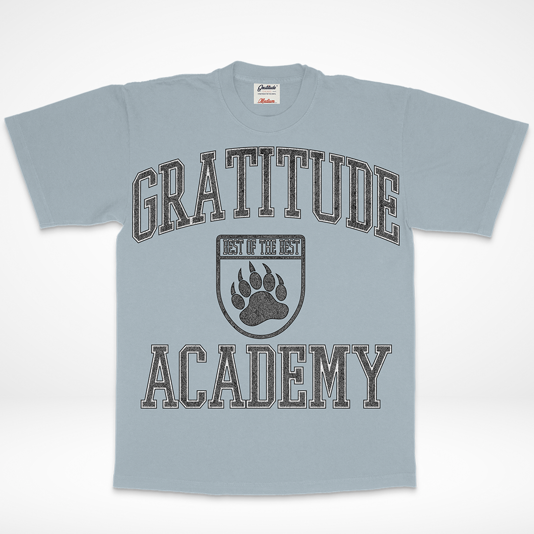 Gratitude Academy Tee (Faded Blue)