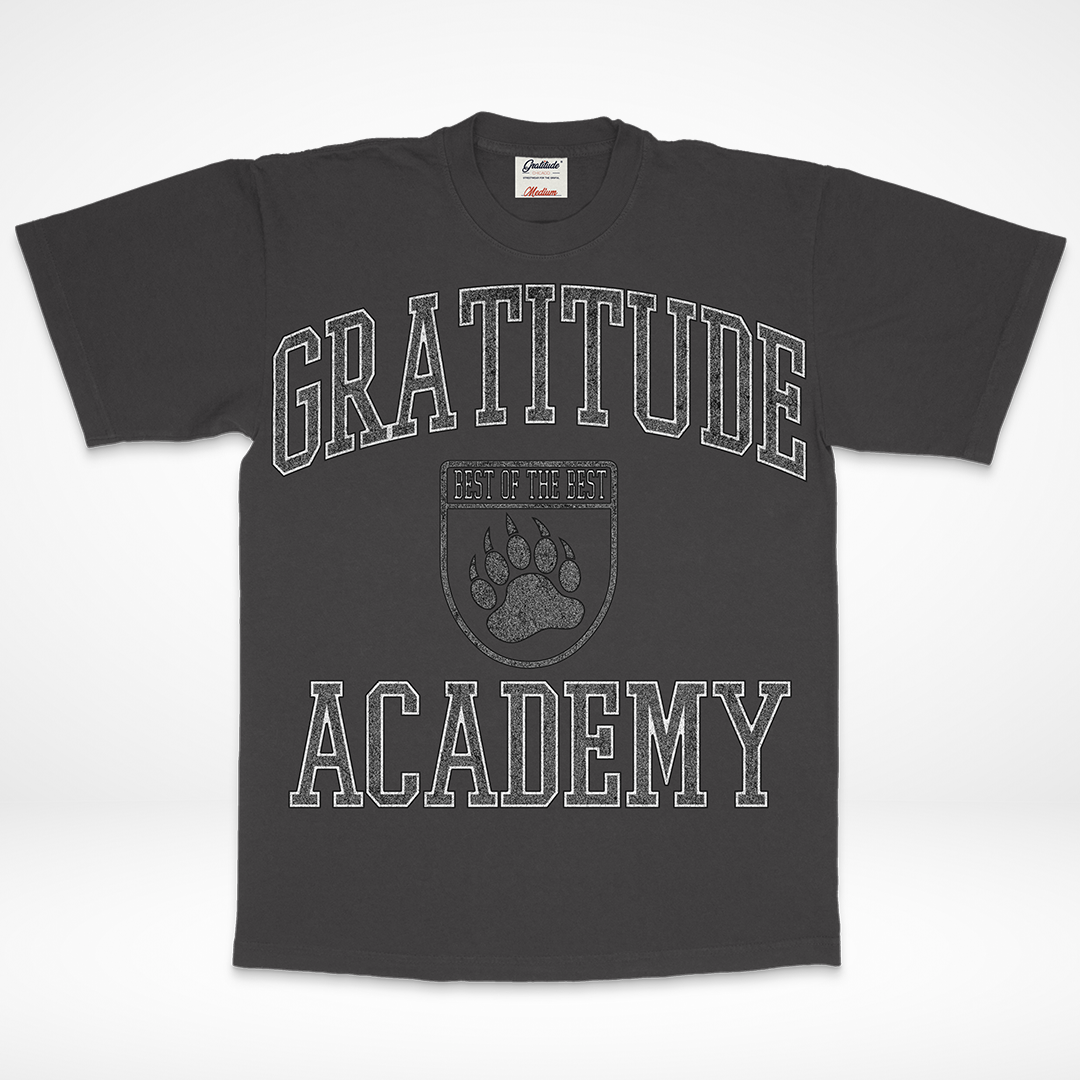 Gratitude Academy Tee (Vintage Black)