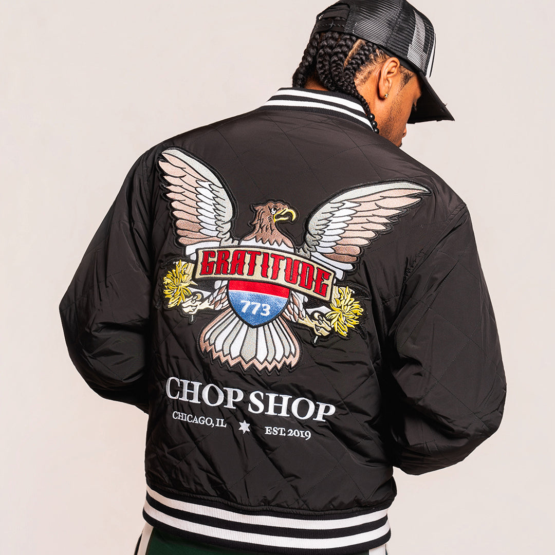 Chop Shop Quilted Bomber Jacket